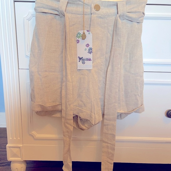 NWT Showmeyourmumu Hadley Shorts High Waist Cream Linen - small - Picture 4 of 6